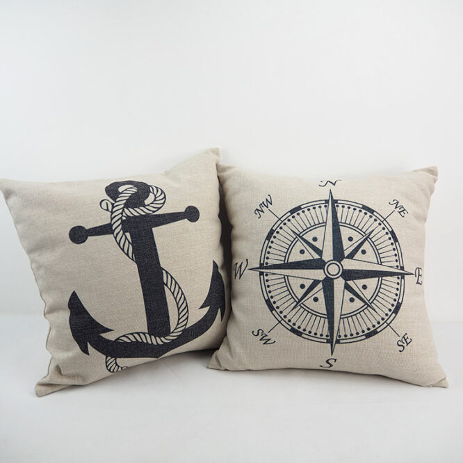 Nautical pillow cover