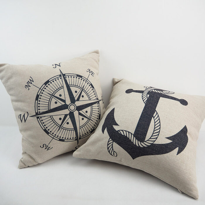 Nautical pillow cover-Compass pillow